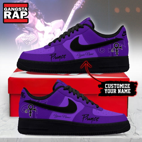 Prince Love Symbol Personalized Purple Graphic Air Force 1 Shoes, Music Air Force 1 Shoes