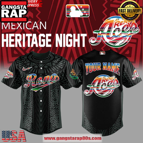 Reno Aces Mexican Heritage Night 2025 Custom Name Baseball Jersey Shirt
