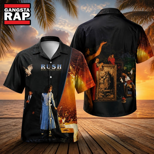 Rush Rock Band Exit Stage Left Hawaiian Shirt, Music Hawaiian Shirt