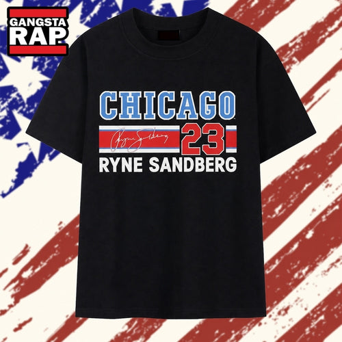 Ryne Sandberg Chicago Cubs 23 signature MLB legend T Shirt