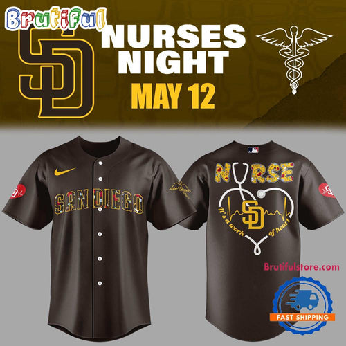 San Diego Padres Baseball NURSES NIGHT Baseball Jersey Shirt