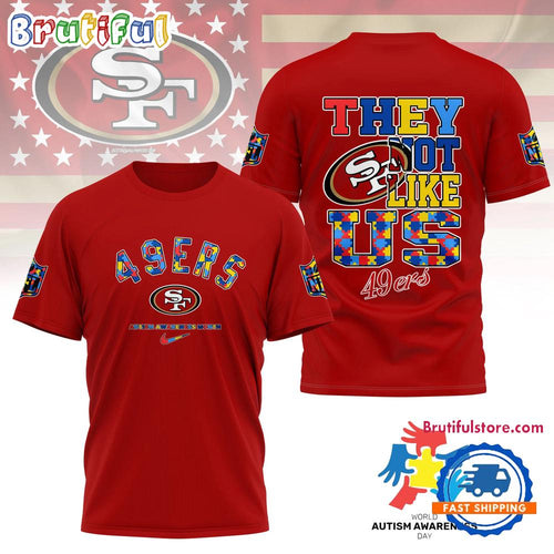 San Francisco 49ers 2026 NFL Autism Awareness Month All Over Print Shirt