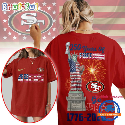 San Francisco 49ers 2026 NFL Statue Of Liberty 250th Anniversary Unisex 3D Shirt