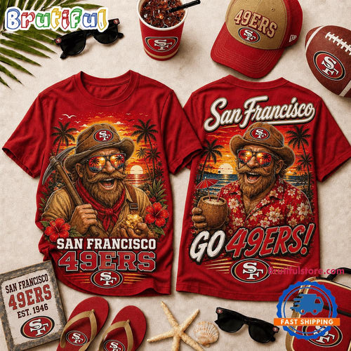 San Francisco 49ers 2026 NFL Summer Tropical New Design 3D Shirt