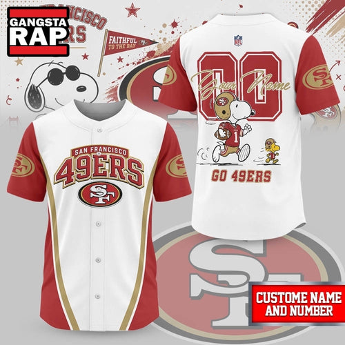 San Francisco 49ers NFL Snoopy Ultimate Game Day Personalized Jersey Shirt