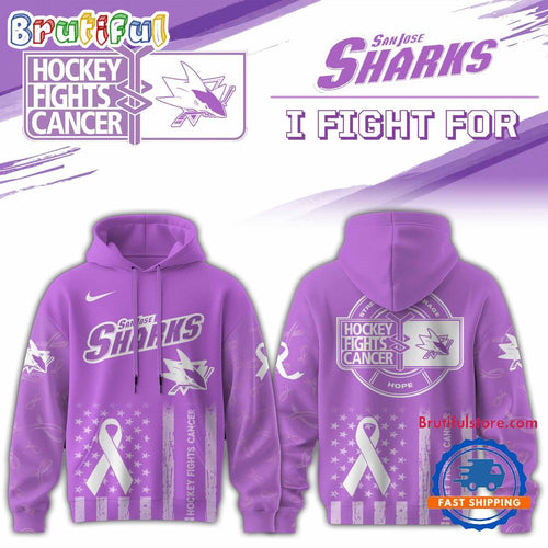 San Jose Sharks 2025 NHL Hockey Fights Cancer Limited Edition Hoodie Shirt