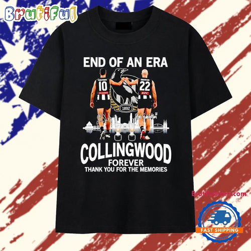 Scott Pendlebury and Steele Sidebottom Collingwood Forever End of an Era Signature T Shirt