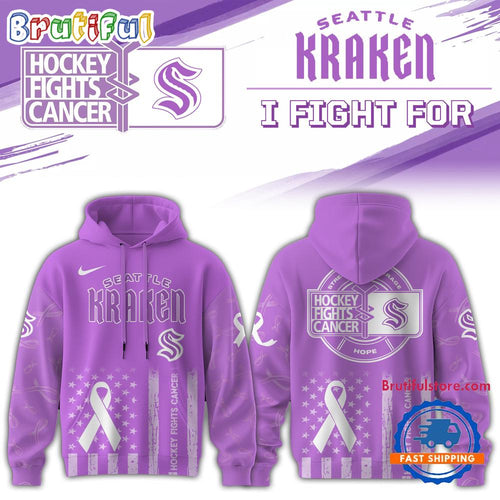 Seattle Kraken 2025 NHL Hockey Fights Cancer Limited Edition Hoodie Shirt