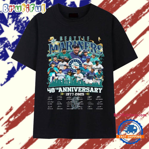 Seattle Mariners 48th Anniversary 1977-2025 Team Player T Shirt