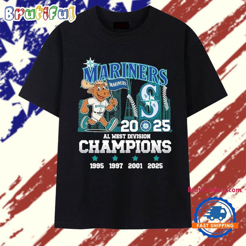 Seattle Mariners Mascot AL West Division Champions 1995 1997 2001 2025 T Shirt