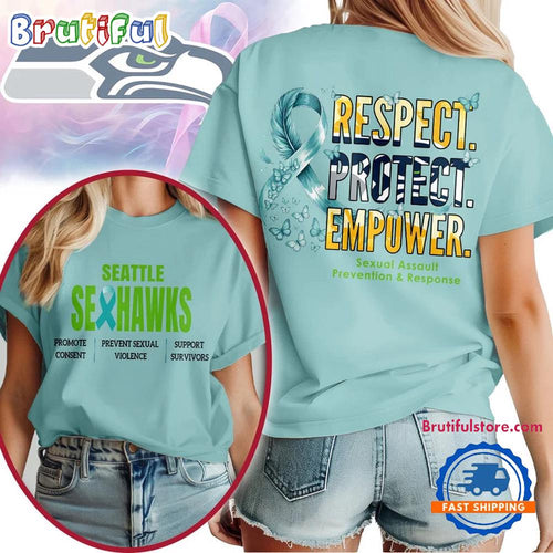 Seattle Seahawks 2026 NFL SA Prevention Month Unisex 3D T Shirt