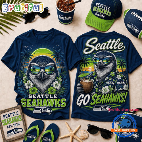 Seattle Seahawks 2026 NFL Summer Tropical New Design 3D Shirt
