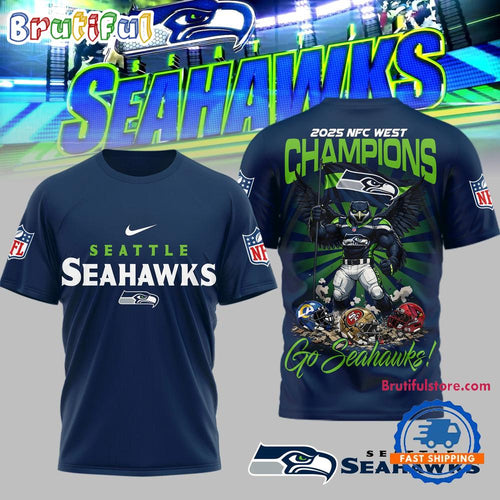 Seattle Seahawks NFL AFC South Champions Super Bowl Special New 3D Shirt