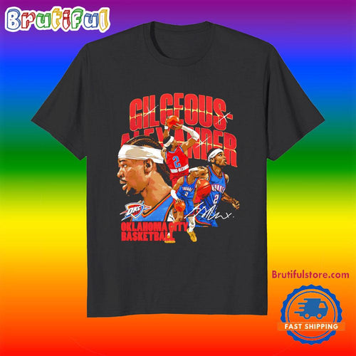 Shai Gilgeous-alexander Oklahoma City Thunder Player Collage Signature T Shirt