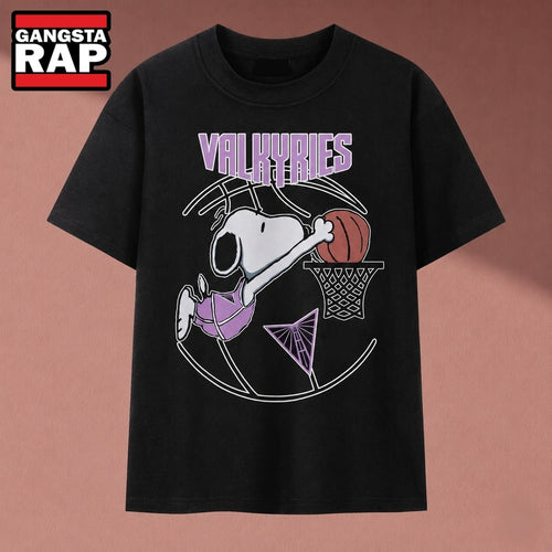 Snoopy Dunking Basketball Golden State Valkyries WNBA T Shirt , Music 2D Shirt