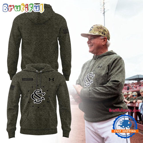 South Carolina Gamecocks 2025 Baseball x Salute to Service Hoodie T-Shirt