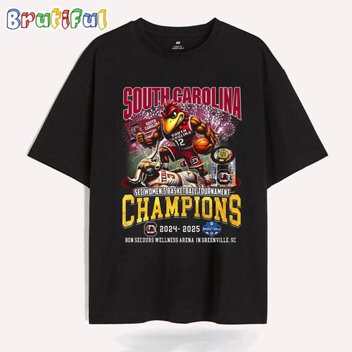 South Carolina Gamecocks Sec Women’s Basketball 2025 Champions T Shirt