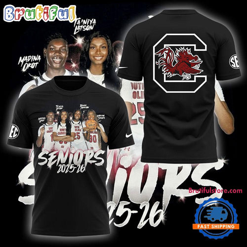 South Carolina Gamecocks Women’s Basketball NCAA 2025-2026 Champions Black T Shirt