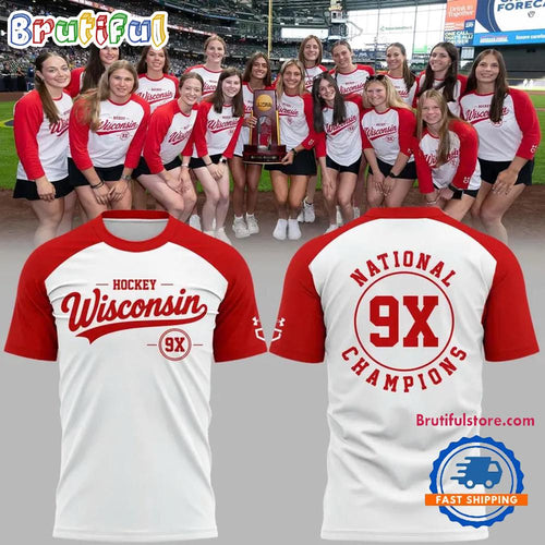 Special 2026 National Champions 9x Wisconsin Badgers Hockey T Shirt