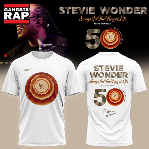 Stevie Wonder Songs in the Key of Life Performances 50th Anniversary White T Shirt