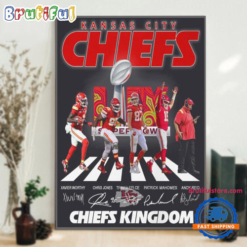 Super Bowl LIX Champions Kansas City Chiefs Go On The Road Wall Art Poster Canvas