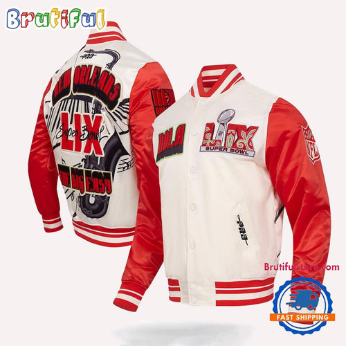 Super Bowl LIX Standard Sublimated Full Snap Baseball Jacket