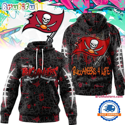 Tampa Bay Buccaneers NFL Special Graffiti My Team 4 Life All Over Print Hoodie Shirt