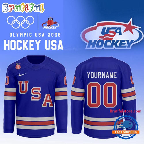 Team USA 2026 Olympic Men’s Ice Hockey Champions Limited Edition Blue Jersey Shirt