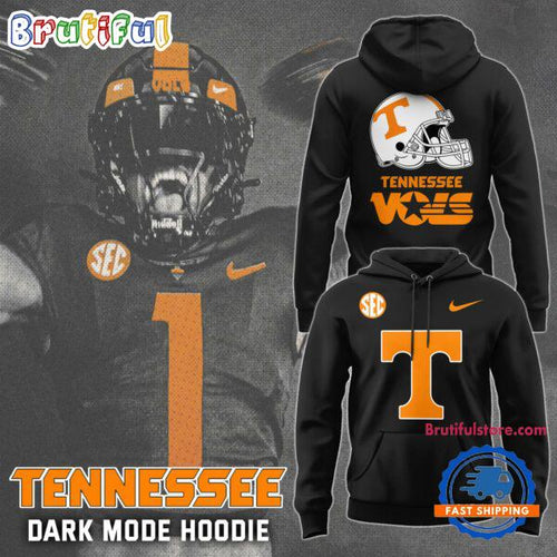 Tennessee Football Dark Mode Black Hoodie T-Shirt