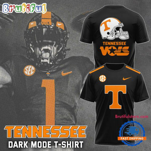 Tennessee Football Dark Mode Black New T Shirt