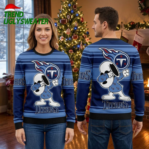 Tennessee Titans Football Dog Graphic Ugly Christmas Sweater