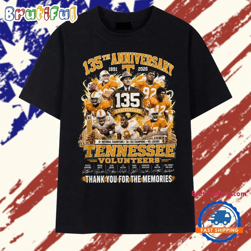 Tennessee Volunteers Football 135th Anniversary 1891 2026 T Shirt