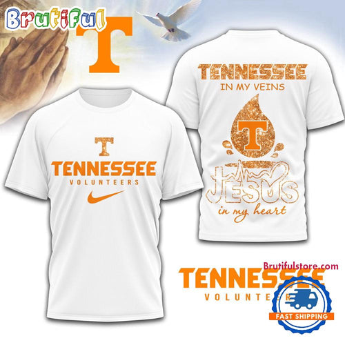 Tennessee Volunteers Jesus In My Heart Unissex 3D Shirt