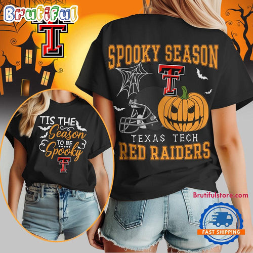 Texas Tech Red Raiders 2025 NCAA Halloween Spooky Season Vintage T Shirt