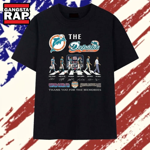 The Dolphins USA 250 Abbey Road Super Bowl Champions Signatures T Shirt