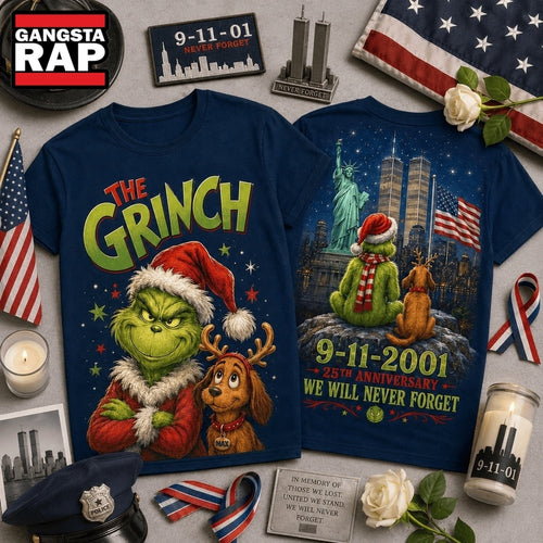 The Grinch 911 Memorial 25th Anniversary 3D Shirt Hoodie T-Shirt