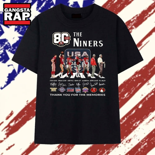 The Niners 80 Years Super Bowl Champions Abbey Road Signatures T Shirt