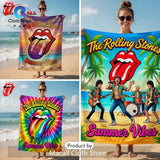 The Rolling Stones Summer Vibes Tropical Premium Rock Band Beach Towel