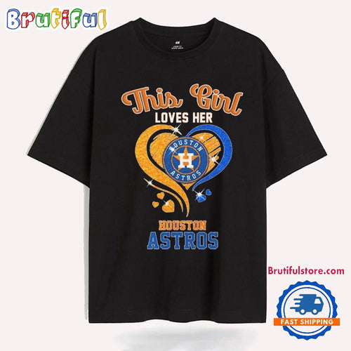 This Girl Loves Her Houston Astros Heart Diamond T Shirt