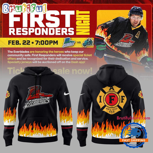 Toledo Walleye x Firefighter Appreciation Night Hockey Hoodie