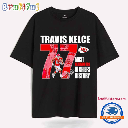 Travis Kelce Most Receiving Tds in Chiefs History Signature T Shirt