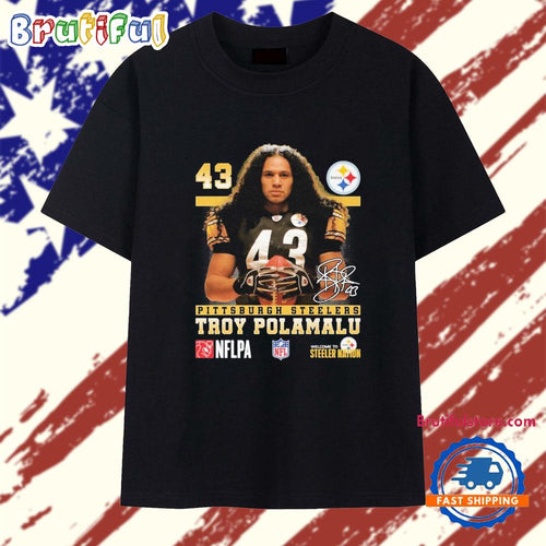 Troy Polamalu Pittsburgh Steelers Signature T Shirt