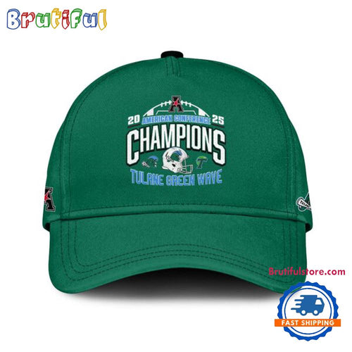 Tulane Green Wave 2025 AAC Football Champions Limited Edition Cap
