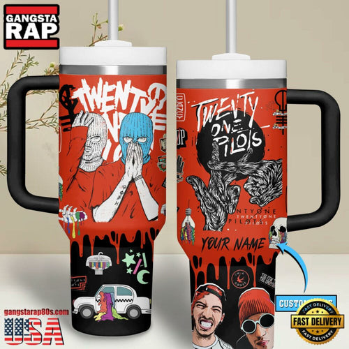 Twenty One Pilots Music Custom Stanley Quencher 40oz Stainless Steel Tumbler With Handle