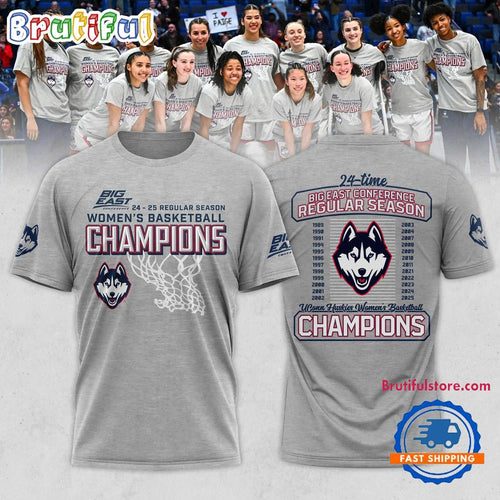 UConn Huskies 2025 Big East Women’s Basketball Regular Season Champions T Shirt