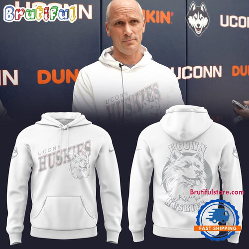 UConn Huskies Men’s Basketball Limited Edition 2025 White Hoodie T-Shirt