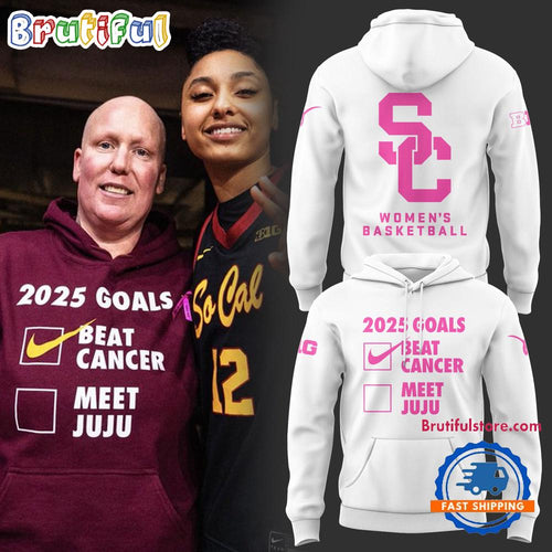 USC Trojans Women’s Basketball Beat Cancer Limited Edition White Hoodie T-Shirt