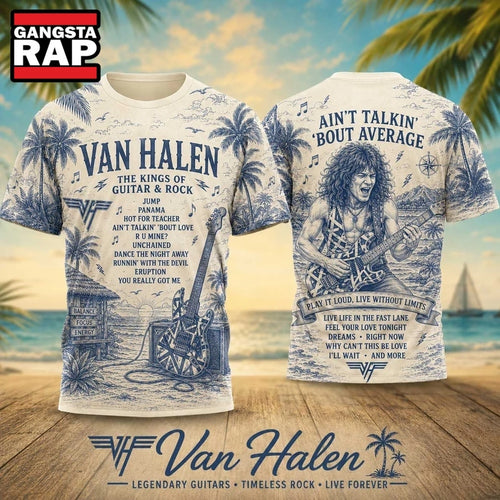 Van Halen Palm Trees Vintage Tour 2026 Vintage 3D Shirt