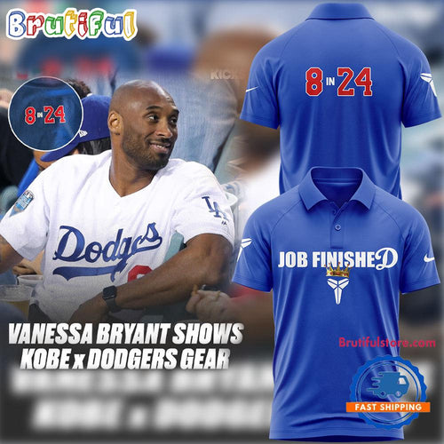 Vanessa Bryant Shares Kobe x Los Angeles Dodgers Apparel After World Series Win Blue Polo Shirt