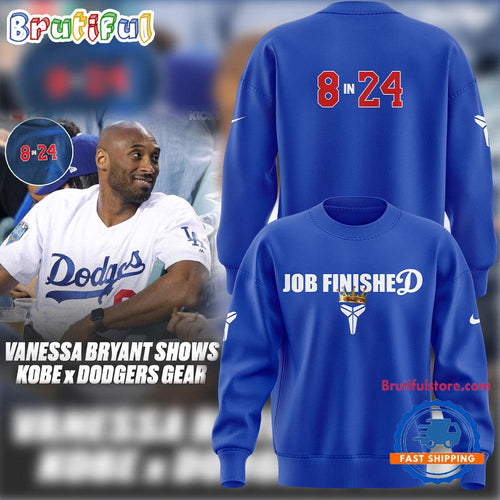 Vanessa Bryant Shares Kobe x Los Angeles Dodgers Apparel After World Series Win Blue Sweatshirt